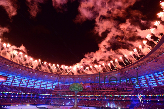 Bakı Olimpiya Stadionunda IV İslam Həmrəyliyi Oyunlarının bağlanış mərasimi. Azərbaycan, Bakı, 22 may, 2017