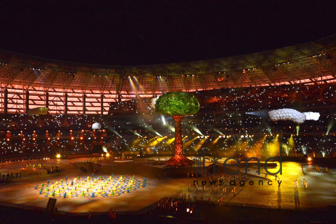 Bakı Olimpiya Stadionunda IV İslam Həmrəyliyi Oyunlarının bağlanış mərasimi. Azərbaycan, Bakı, 22 may, 2017