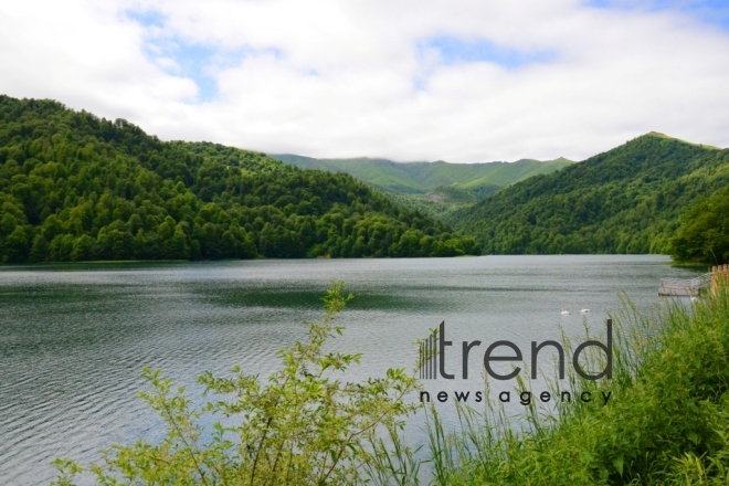 Lake Goygyol is the pearl of the Goygyol National Park. Azerbaijan, 21st of june, 2017