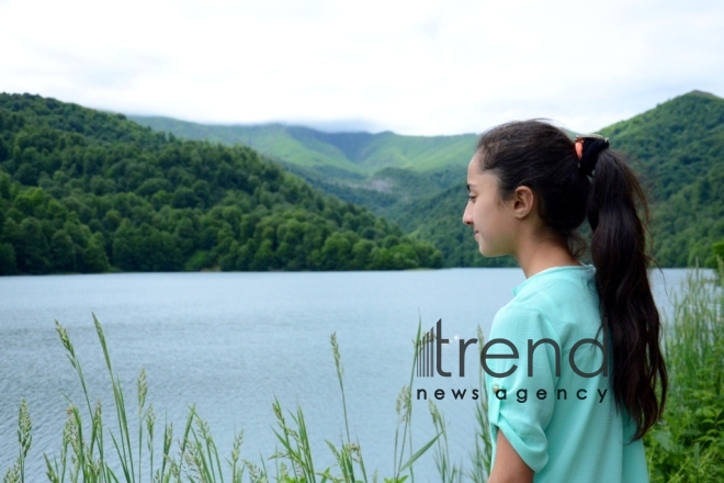 Lake Goygyol is the pearl of the Goygyol National Park. Azerbaijan, 21st of june, 2017