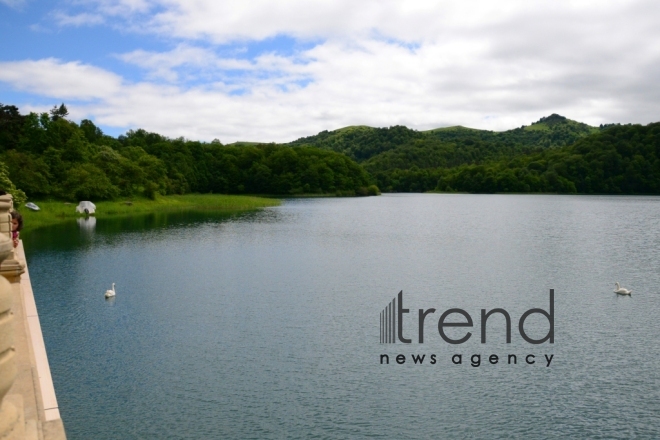 Lake Goygyol is the pearl of the Goygyol National Park. Azerbaijan, 21st of june, 2017