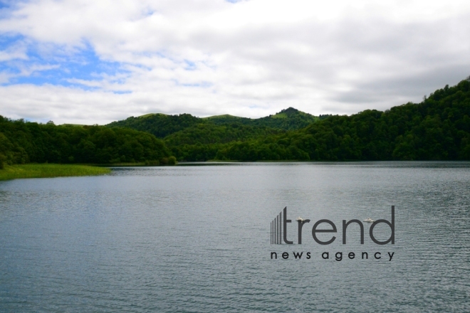 Lake Goygyol is the pearl of the Goygyol National Park. Azerbaijan, 21st of june, 2017