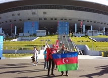 Chile, Germany teams fans before final match of FIFA Confederations Cup at St. Petersburg Arena stadium