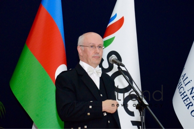 First graduation ceremony at Baku Higher Oil School. Azerbaijan, Baku, 14th July, 2017
