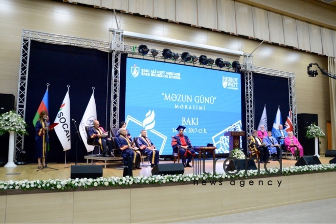 First graduation ceremony at Baku Higher Oil School. Azerbaijan, Baku, 14th July, 2017
