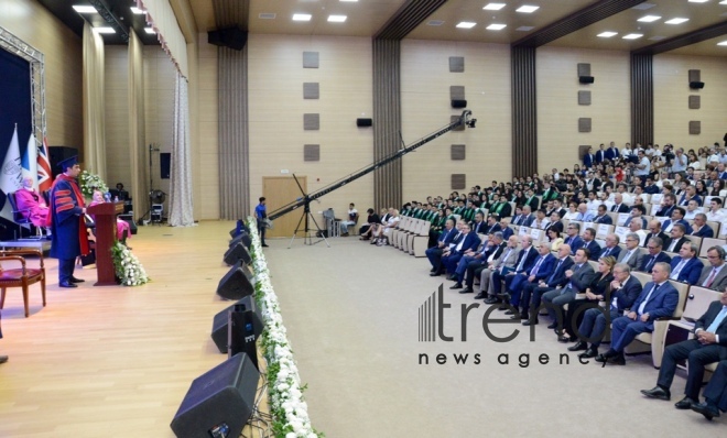 First graduation ceremony at Baku Higher Oil School. Azerbaijan, Baku, 14th July, 2017
