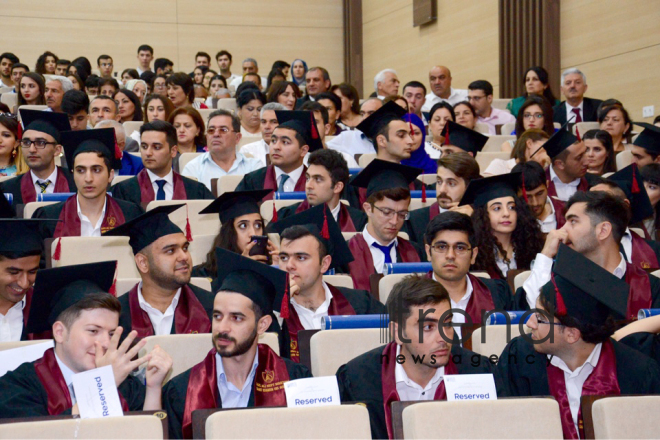 First graduation ceremony at Baku Higher Oil School. Azerbaijan, Baku, 14th July, 2017
