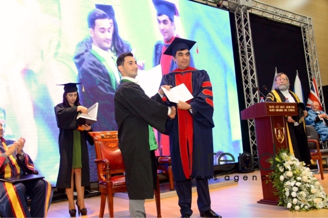 First graduation ceremony at Baku Higher Oil School. Azerbaijan, Baku, 14th July, 2017
