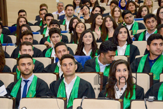 First graduation ceremony at Baku Higher Oil School. Azerbaijan, Baku, 14th July, 2017
