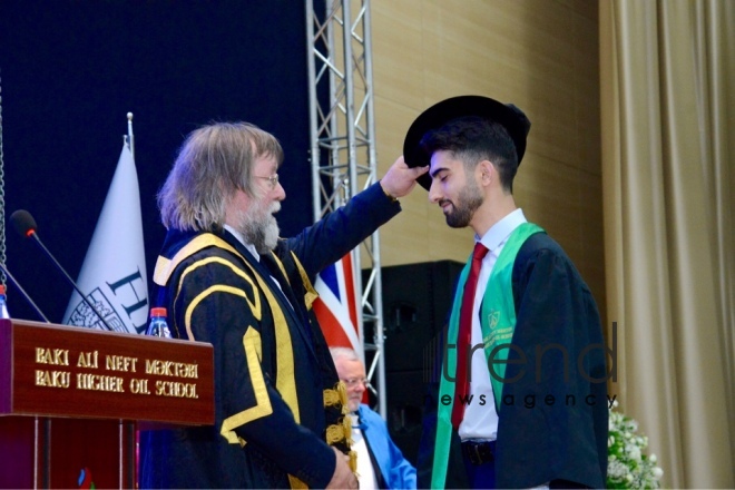 First graduation ceremony at Baku Higher Oil School. Azerbaijan, Baku, 14th July, 2017
