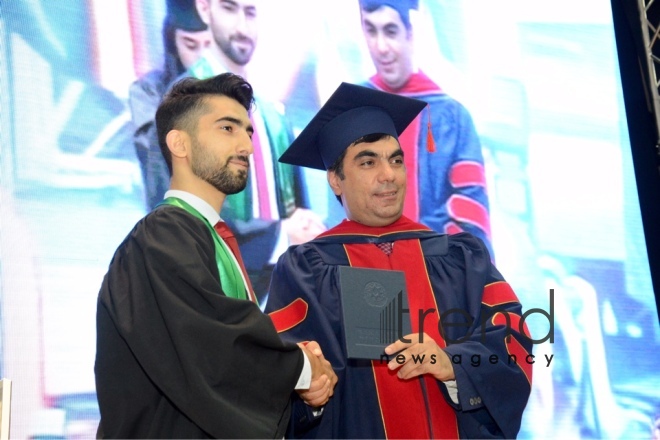 First graduation ceremony at Baku Higher Oil School. Azerbaijan, Baku, 14th July, 2017
