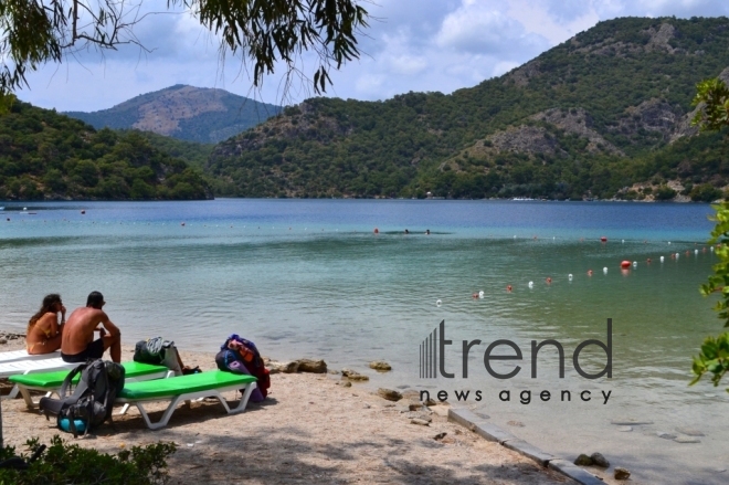 Trip through islands of Aegean Sea. Turkey, Fethiye, July 17th, 2017