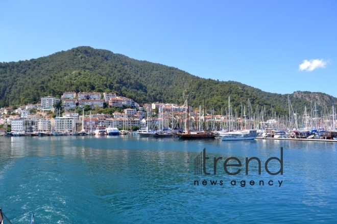 Trip through islands of Aegean Sea. Turkey, Fethiye, July 17th, 2017