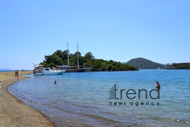 Trip through islands of Aegean Sea. Turkey, Fethiye, July 17th, 2017