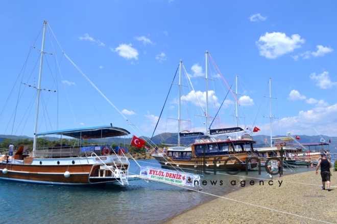 Trip through islands of Aegean Sea. Turkey, Fethiye, July 17th, 2017