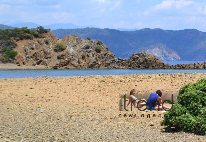 Trip through islands of Aegean Sea. Turkey, Fethiye, July 17th, 2017