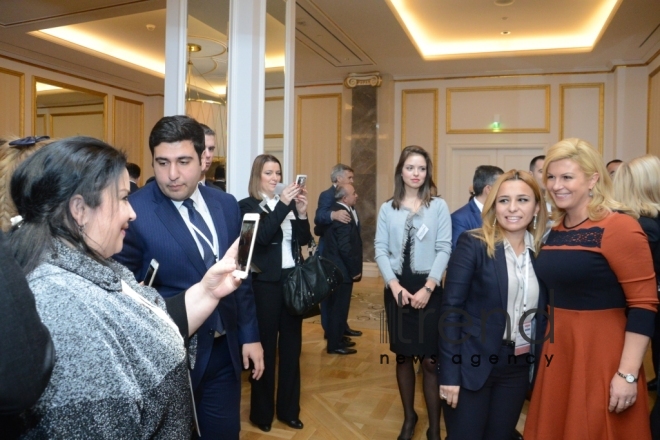 President of the Republic of Croatia Kolinda Grabar-Kitarovic. Baku, Azerbaijan, October 26, 2016