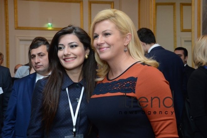 President of the Republic of Croatia Kolinda Grabar-Kitarovic. Baku, Azerbaijan, October 26, 2016