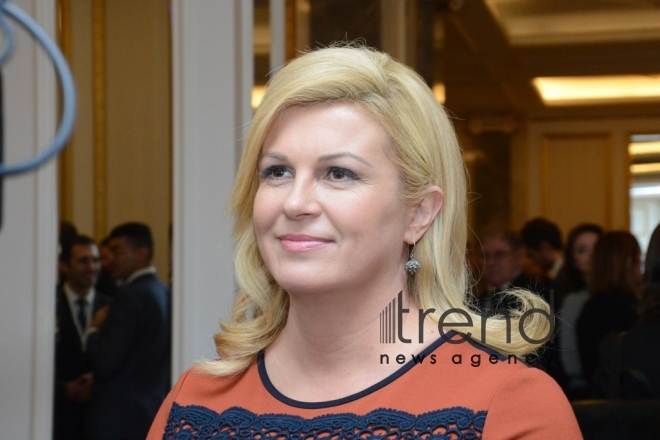 President of the Republic of Croatia Kolinda Grabar-Kitarovic. Baku, Azerbaijan, October 26, 2016