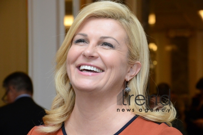 President of the Republic of Croatia Kolinda Grabar-Kitarovic. Baku, Azerbaijan, October 26, 2016