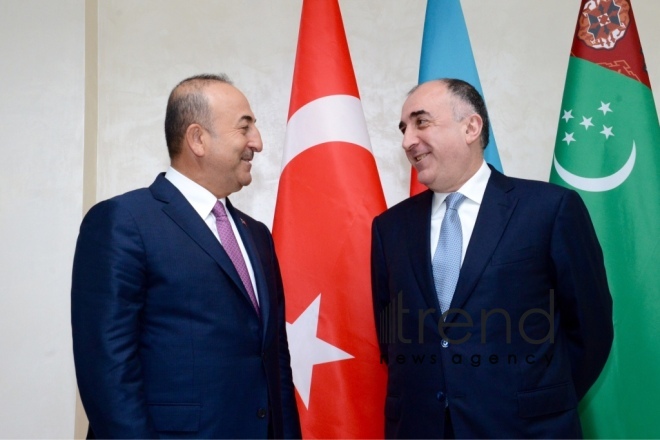 Azerbaijani, Turkmen, Turkish FMs mull preparation for summit of presidents. Azerbaijan, Baku, July 19, 2017