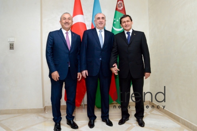 Azerbaijani, Turkmen, Turkish FMs mull preparation for summit of presidents. Azerbaijan, Baku, July 19, 2017