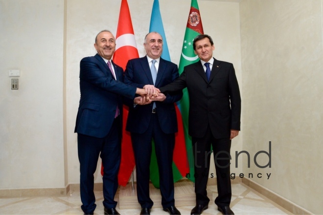 Azerbaijani, Turkmen, Turkish FMs mull preparation for summit of presidents. Azerbaijan, Baku, July 19, 2017