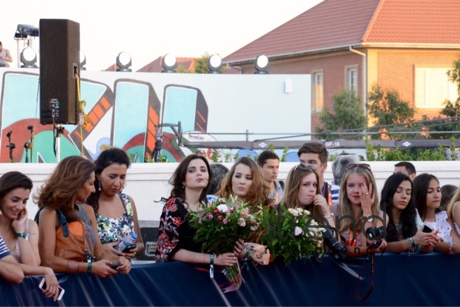 Stars on red carpet of Zhara international festival in Baku. Azerbaijan, july 29, 2017