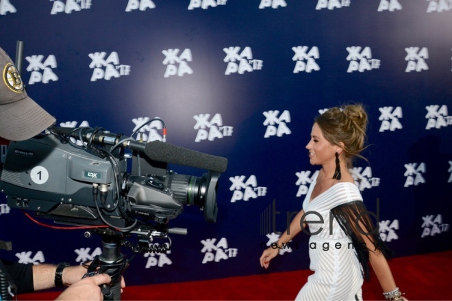 Stars on red carpet of Zhara international festival in Baku. Azerbaijan, july 29, 2017