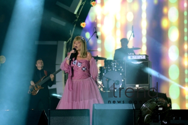 Creative performance of legendary singer Alla Pugacheva at Zhara-2017 festival in Baku. Azerbaijan, july 30, 2017