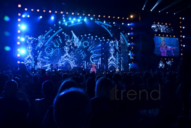 Creative performance of legendary singer Alla Pugacheva at Zhara-2017 festival in Baku. Azerbaijan, july 30, 2017