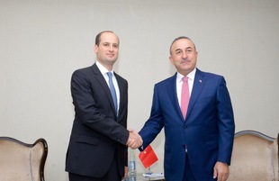 Azerbaijani, Georgian, Turkish FMs hold tripartite consultations in Baku. Azerbaijan, september 6, 2017
