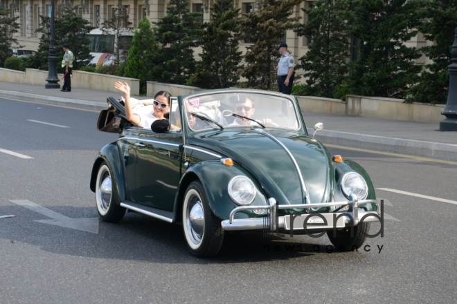 At a parade of classic cars in Baku. Azerbaijan, Baku, august 26, 2017