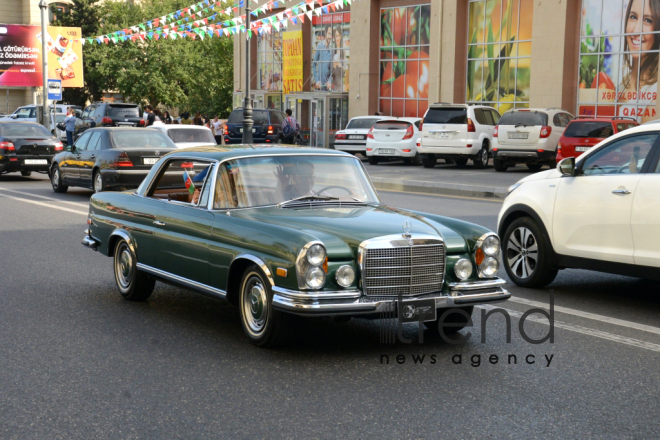 At a parade of classic cars in Baku. Azerbaijan, Baku, august 26, 2017