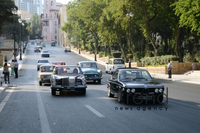 At a parade of classic cars in Baku. Azerbaijan, Baku, august 26, 2017