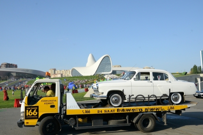 At a parade of classic cars in Baku. Azerbaijan, Baku, august 26, 2017