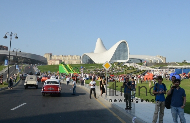 At a parade of classic cars in Baku. Azerbaijan, Baku, august 26, 2017