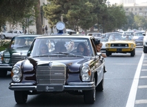At a parade of classic cars in Baku