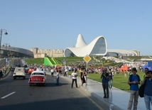 At a parade of classic cars in Baku