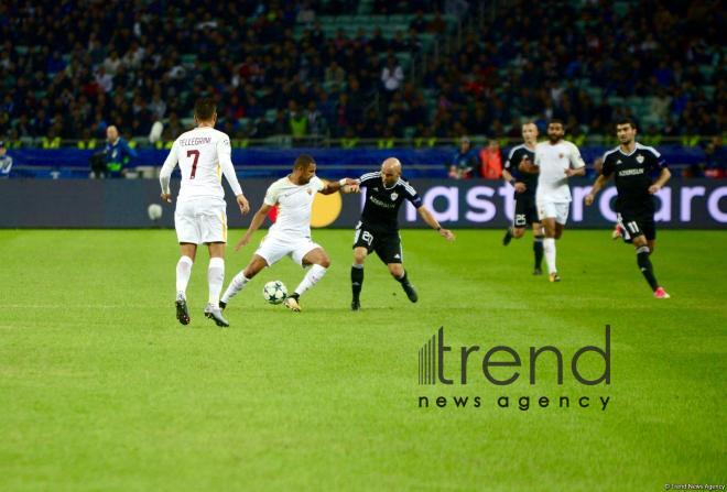 Azerbaijani football club Qarabag FK lost to AS Roma 2-1 in Champions League Group Stage in Baku. Azerbaijan, September 27, 2017
