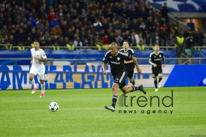 Azerbaijani football club Qarabag FK lost to AS Roma 2-1 in Champions League Group Stage in Baku. Azerbaijan, September 27, 2017
