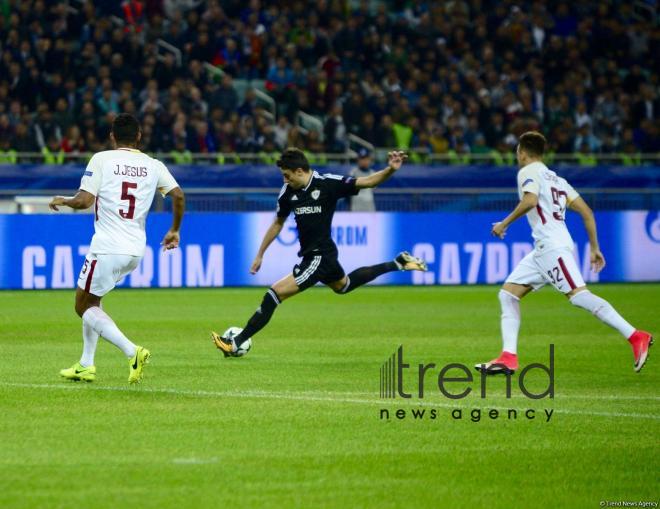 Azerbaijani football club Qarabag FK lost to AS Roma 2-1 in Champions League Group Stage in Baku. Azerbaijan, September 27, 2017
