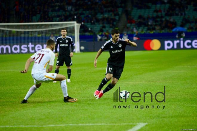 Azerbaijani football club Qarabag FK lost to AS Roma 2-1 in Champions League Group Stage in Baku. Azerbaijan, September 27, 2017
