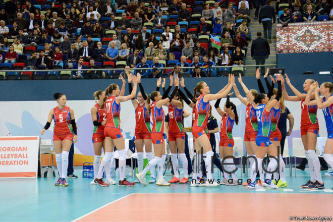 Azerbaijan’s volleyball squad defeats German team at European championship. Azerbaijan, Baku, September 29, 2017