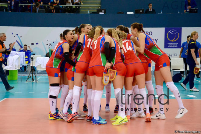 Azerbaijan’s volleyball squad defeats German team at European championship. Azerbaijan, Baku, September 29, 2017