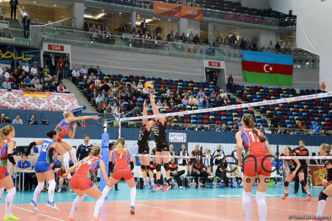 Azerbaijan’s volleyball squad defeats German team at European championship. Azerbaijan, Baku, September 29, 2017