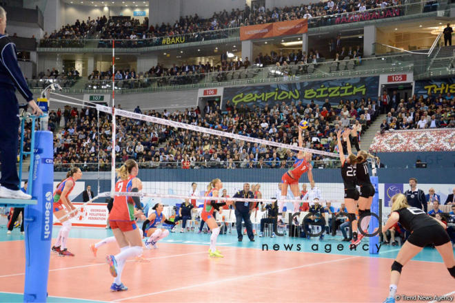 Azerbaijan’s volleyball squad defeats German team at European championship. Azerbaijan, Baku, September 29, 2017