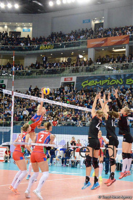 Azerbaijan’s volleyball squad defeats German team at European championship. Azerbaijan, Baku, September 29, 2017