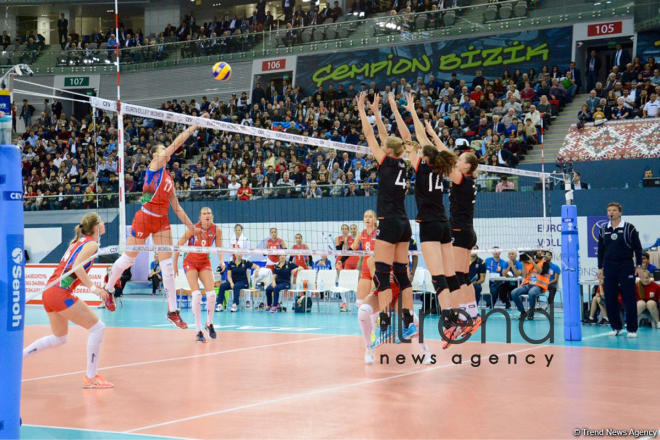 Azerbaijan’s volleyball squad defeats German team at European championship. Azerbaijan, Baku, September 29, 2017