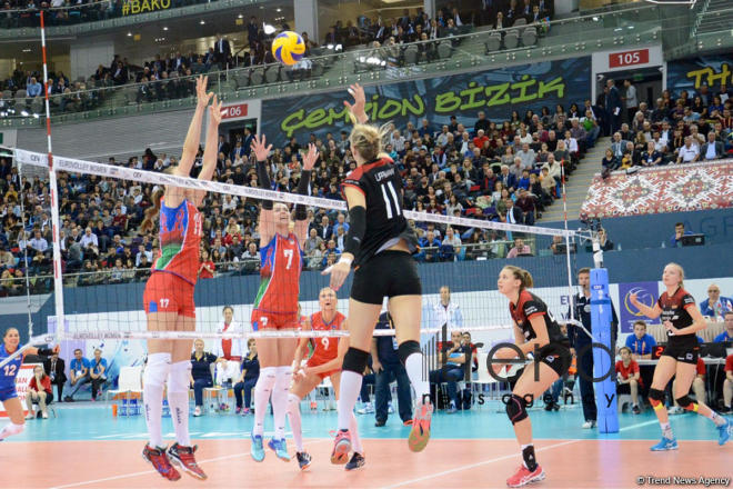 Azerbaijan’s volleyball squad defeats German team at European championship. Azerbaijan, Baku, September 29, 2017